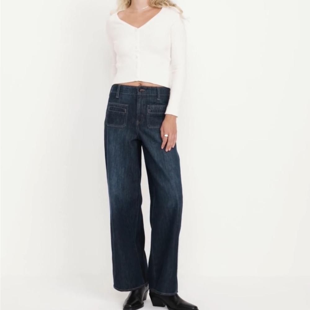 OLD NAVY high-waisted baggy leg trouser jean